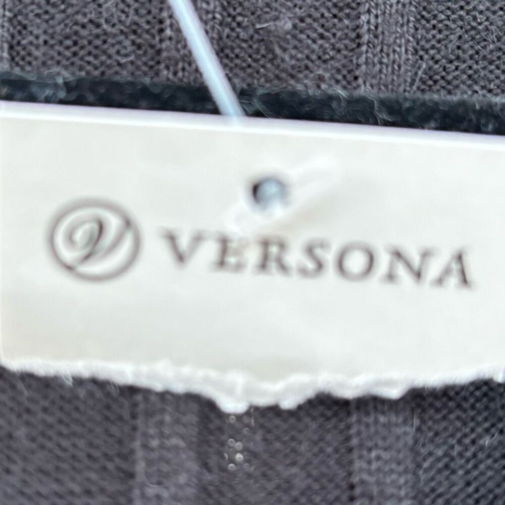 Versona Black‎ Ribbed Tie Front Top XXL - Picture 2 of 5